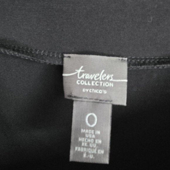 Chicos Travelers Top Womens 0 US Small‎ Black Embellished Cold Shoulder Ladies - Picture 6 of 7